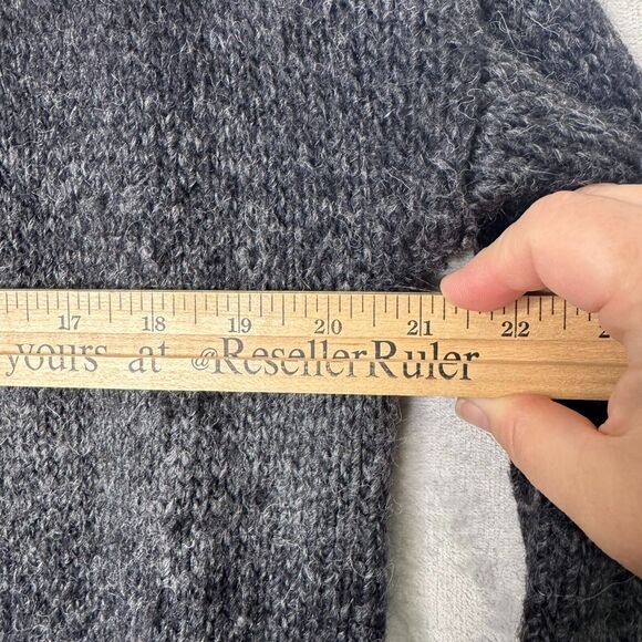 James Perse Sweater Womens 2 Gray Striped Long Line Duster Alpaca Wool Cardigan - Picture 7 of 7